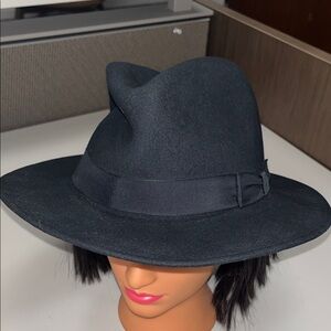 Bailey Co Black Wool Fedora Hat size XL